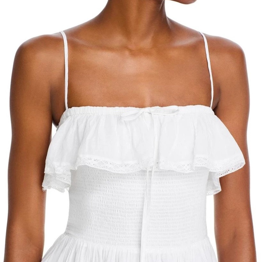 Vineyard Vines White Smocked Lace Top